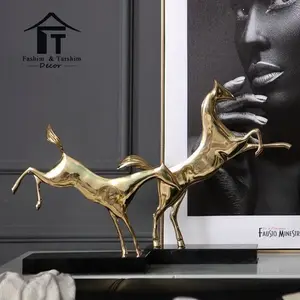 Decorazione della casa articoli bronzo cavallo che salta scultura