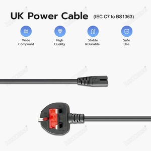 Fabrika fiyat 1.5m IEC şekil 8 2 Prong AC güç uzatma kablosu fiş evrensel şekil Pin İngiltere C7 BS erkek sonu bilgisayar dizüstü 13A için - Product Image 3