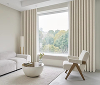 Voilages et cantonnières intégrés haut de gamme, modernes et minimalistes, style crème, en coton et lin, à double face, avec ouverture supérieure en corde, pour toutes les saisons