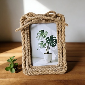 Cornice Portafoto in Corda Intrecciata Stile Nordico, Cornice Decorativa Creativa, Ornamento da Tavolo per Soggiorno e Decorazione Casa - Product Image 4