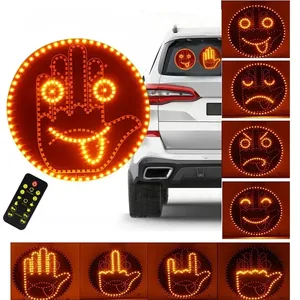 Lampe à geste créative <span class=keywords><strong>et</strong></span> amusante, trois modèles, pour intérieur <span class=keywords><strong>de</strong></span> voiture, pare-brise arrière, LED, signe <span class=keywords><strong>de</strong></span> geste <span class=keywords><strong>de</strong></span> la main, signe du majeur, feu <span class=keywords><strong>de</strong></span> freinage d'avertissement - Product Image 1