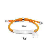 Personalized Engraved Blank Jewelry Stainless Steel Horizontal Bar Adjustable Waved Bracelet for Women Men