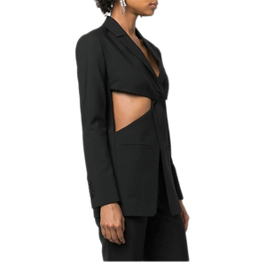 <span class=keywords><strong>Blazer</strong></span> casual personalizzato moda calda da donna scavato da esporre in vita <span class=keywords><strong>Blazer</strong></span> da ufficio foderato monopetto attorcigliato elegante <span class=keywords><strong>Blazer</strong></span> causale - Product Image 3