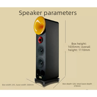 KYYSLB Enceinte Hi-Fi Audiophile de Sol 12 Pouces avec Amplificateur, Trois Voies, Double Basse, Haut de Gamme