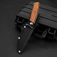 Couteau de chasse à lame fixe sur mesure OEM ODM, manche en bois, lame en acier inoxydable, couteau de survie pour le camping
