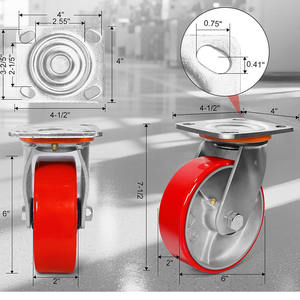 Hochleistungs-Lenk rollen mit Industrie rollen aus Polyurethan und Gusseisen für Plattform-LKWs, militärische Ausrüstung - Product Image 4