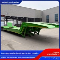 Fabricant de remorques fournit des semi-remorques à plateau bas et à col de cygne pour le transport d'équipements lourds et de machines dans le secteur minier du charbon en Chine