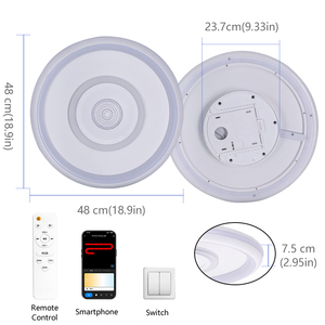 Hiện Đại Sang Trọng Tuya Ứng Dụng Từ Xa Thay Đổi Độ Sáng Rgbw Thông Minh <span class=keywords><strong>LED</strong></span> Trần Trong Nhà Ánh Sáng Nhà Lịch Thi Đấu Cho Phòng Khách Với Bluetooth Loa - Product Image 6