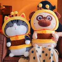 Your Majesty Thousand-Sleep Doll Bazaar Peluche noire courte, motif chat mignon, coussin de câlin surdimensionné, pour filles, en coton, pour le sommeil
