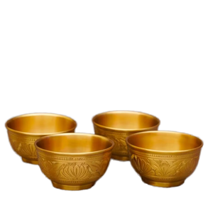 Tazón de Agua Tibetano de Cobre Puro Pulido con los Ocho Signos Auspiciosos de Buda, Artículos Budistas Tantricos, Ecológico - Product Image 1