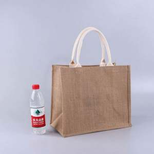 Bolsas de Compras Personalizadas, Bolsas de Regalo de Lino, Bolsas de Yute al por Mayor, Bolsa de Yute con Asa de Madera, Ecológicas - Product Image 3