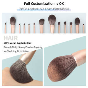 Blush vente en gros label privé ruban adhésif pour le visage cheveux synthétiques de haute qualité personnalisé 13 pièces Glitz/<span class=keywords><strong>Glam</strong></span> ensemble de pinceaux de maquillage de luxe professionnel - Product Image 4