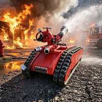 Robot mobile tout-terrain de lutte contre les incendies, moniteur d'incendie télécommandé, équipement de sauvetage incendie, matériau Q235, utilisation facile