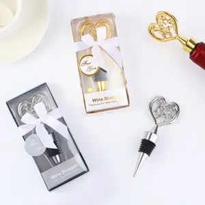 Nouveauté entreprise cadeaux promotionnels mariage retour cadeaux fête faveurs coeur bouchon de bouteille de vin saint valentin décoration de mariage