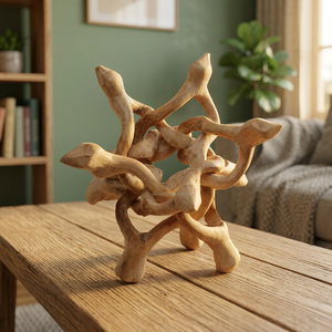 High Demand Luxury Modern Feng Shui Wooden Five Legged Magnifera Indica <b>Abalone</b> <b>Shell</b> Stand Natural Finish Foldable Holder - Product Image 3