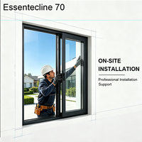 EU US Architekturgeeignete 70er Serie Stahl-Schiebefenster Doppelverglasung Isolierglas Akustische Leistung für Designer-Villen