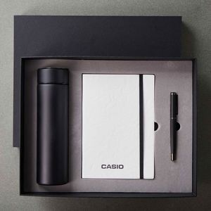 Idée promotionnelle de luxe pour hommes : Coffret cadeau avec stylo, carnet et thermos, coffret cadeau d'entreprise - Product Image 1
