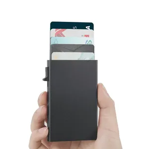 Produttore di portafogli rfid con porta carte di credito pop-up minimalista in alluminio automatico all'ingrosso