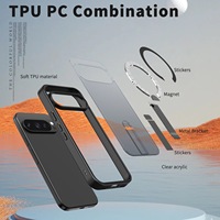 Leyi Etuis de téléphone portable anti-chute en TPU + acrylique de haute qualité Housses de téléphone magnétiques puissantes pour Google PIXEL 9A avec support en métal