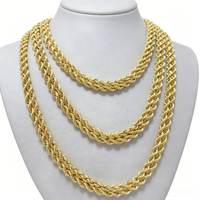 Chaîne torsadée en or jaune massif 18 carats PCX Oro, chaîne italienne torsadée à coupe diamant 2-5 mm, bijoux en or Au750 pour hommes