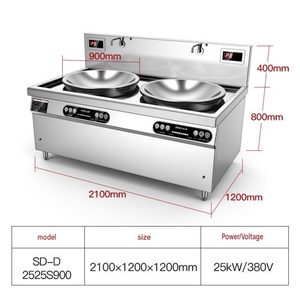 Quemador de Inducción Comercial para <span class=keywords><strong>Wok</strong></span>, Doble Cabezal, 3000W Cada Uno, para Comida Rápida China - Product Image 5