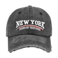 Gorra de Béisbol al por Mayor, Estilo Vintage, con Logotipo 3D Bordado de NEW YORK, Tierra de los Libres, Ajustable, Unisex