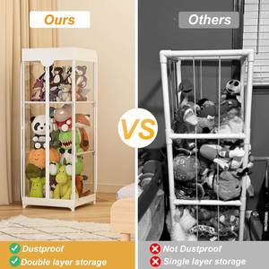 Organisateur de rangement pour animaux en peluche, support pour animaux en peluche avec housse anti-poussière imperméable, tube de rangement pour animaux en peluche avec fermeture éclair - Product Image 4