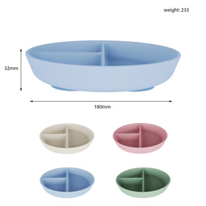 Bol pour aliments pour bébés, assiette divisée en silicone, 180 mm, résistant à la chaleur, pour nourrissons de 0 à 12 mois - Product Image 1