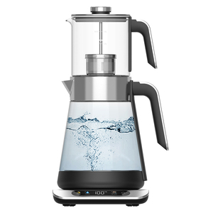 핫시 저그 사모바르 물 보일러 주전자 러시아 터키 이중 유리 냄비 1.6L + 0.8L 거품 차 기계 메이커 차 주전자 유리 - Product Image 2
