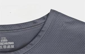 Camiseta deportiva informal de verano para hombre, camiseta tejida de manga corta transpirable con diseño de piña de secado rápido, cuello redondo, estilo fino - Product Image 6