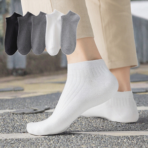 Men's Breathable Ankle <b>Socks</b> Solid-Color Pure Cotton Sporty Style Woven Crew High Stockings Unisex Sale-Wholesale - Product Image 2