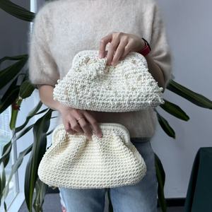 Sac à main de luxe fait main style perle pour <span class=keywords><strong>femme</strong></span>, pochette de soirée de mariage, sacs au crochet pour <span class=keywords><strong>femme</strong></span> - Product Image 3