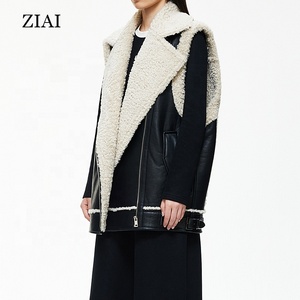 Vente en gros Gilet en fourrure pour femmes Gilet en velours anti-rayures en fausse fourrure Gilet en cuir pour dames en fausse fourrure d'agneau - Product Image 2