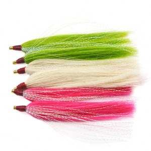 3 couleurs, leurres de pêche Bucktail de 4 pouces, leurres de pêche en eau salée, leurres de pêche au morue Bucktail, hameçons coulissants, montages Fluk - Product Image 1