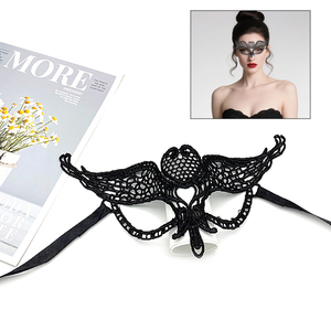 Wholesale Black Color Unshaped Sexy Women's Lace for Halloween Festive, Half Face <b>Cosplay</b> Masks Party Supplies - Product Image 4