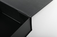 Boîte d'emballage magnétique pliable noire de luxe avec sangle de transport, boîte à couvercle rigide pour chaussures, vêtements, cosmétiques, emballage cadeau