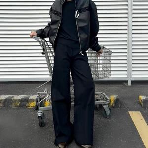 Chaqueta de Motociclista de Cuero PU con Cierre y Botones Cruzados en la Parte Delantera, Estilo Urbano y Personalizado para Hombre, Fabricante de Chaquetas - Product Image 2