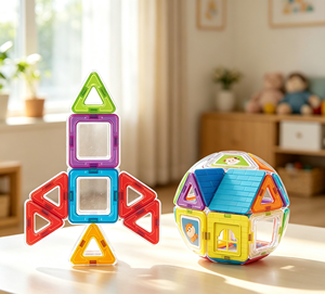 Bestseller: Set di 54 Blocchi Magnetici Trasparenti con Stampe di Animali, Gioco Educativo STEM per Bambini, Casa e Asilo - Product Image 3
