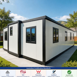 บ้านสำเร็จรูปแบบโมดูลาร์ขยายได้ AU Standards WMK26380 WaterMark Tap ขนาด 40 ฟุต 20 ฟุต 1 ห้องนอน บ้านพักตากอากาศหรูหราแบบพับได้เคลือบสังกะสี - Product Image 1