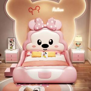 Cama Infantil con Temática de <span class=keywords><strong>Minnie</strong></span> <span class=keywords><strong>Mouse</strong></span> de JINS, Cama Tapizada Rosa de Dibujos Animados para Dormitorio de Niñas - Product Image 6