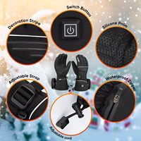 Gants de ski d'hiver en coton chauffant rechargeable pour hommes 7.4V 3200mAh pour sports de plein air, moto et snowboard
