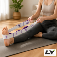 Yoga-Widerstandsband mit Mehrfachschlaufen und 12-stufiger Anpassung, Elastischer Dehnungsriemen für Pilates, Flexibilität, Mobilität und Heimtraining