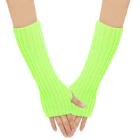 Gants mi-longs tricotés chauds demi-doigts pour hommes et femmes Mitaines unisexes à manches sans doigts
