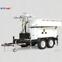 Römork Tipi Güneş Enerjili Mobil Işık Kulesi RST-8P Yüksek Güçlü LED Lamba Ayarlanabilir Yükseklik IP67 Su Geçirmez Rüzgar Sınıfı 100KM/S