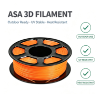 Filament d'imprimante 3D ASA 1KG/ROULEAU 1,75 mm, filament ASA écologique, consommables en plastique d'ingénierie ABS ASA, tiges en plastique