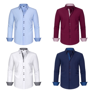 Nuove Camicie Casual da Uomo di Alta Gamma Europee e Americane 2025, a Maniche Lunghe, Senza Stiratura, per Abbigliamento Formale da Lavoro, con Elasticità, per il Commercio Estero - Product Image 4