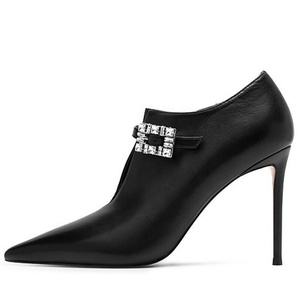 Big Size 45 Summer Cut Out Dress Stiletto High Top Ankle <b>Boots</b> Sexy Women's Diamonds Buckle Short <b>Boots</b> Slim Heels - Product Image 1