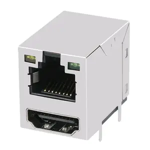 RJ45 integrou Jack modular com os ethernet 100/1000Base-T magnéticos H D M eu conector combinado do soquete do conector RJ45