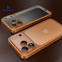 UNIGRACE-Coque arrière matte givrée pour iPhone 17 Air 15 16 17 Pro Max, coque rigide antichoc transparente, nouveau design de luxe
