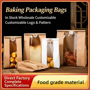 Bolsa <span class=keywords><strong>de</strong></span> Papel Kraft Personalizada con Ventana para Pan Francés, Baguette, Pan Tostado, Galletas, Bizcochos y Pasteles - Product Image 4